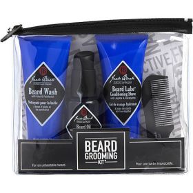 Jack Black by Jack Black Beard Grooming Kit: Beard Wash 1.5 oz + Beard Lube Conditioning Shave 1.5 oz + Beard Oil 1 oz + Beard Comb--4 pcs